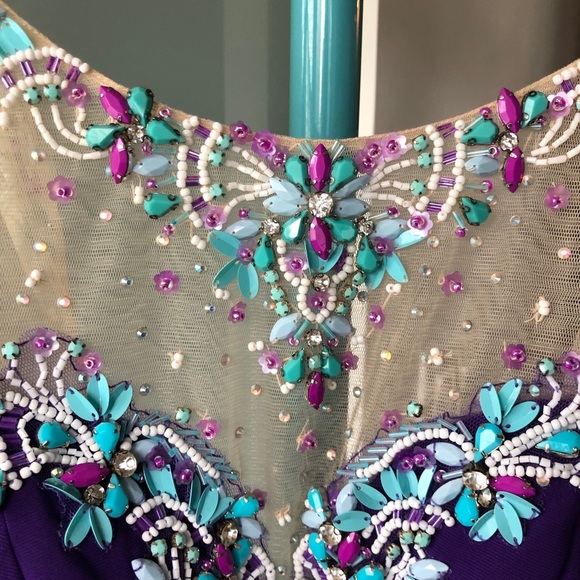 Purple Gown with Beadings - Picture 3 of 5